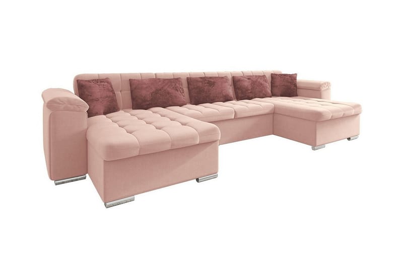 Kintore 4-seters Hjørnesovesofa - Rosa - Sovesofaer - Hjørnesovesofa