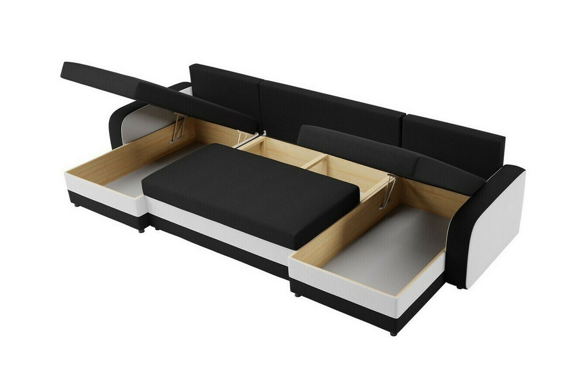 Kintore 4-seters Hjørnesovesofa - Svart/Grå - Møbler - Sofaer - Sovesofaer