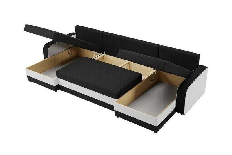 Kintore 4-seters Hjørnesovesofa - Svart/Lysegrå - Møbler - Sofaer - Sovesofaer