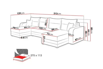 Kintore 4-seters hjørnesovesofa - Møbler - Sofaer - Sovesofaer