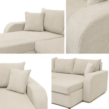 Kintore 4-sits Hörnbäddsoffa Black/Grey - Møbler - Sofaer - Sovesofaer