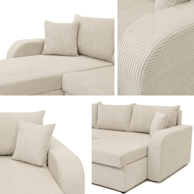 Kintore 4-sits Hörnbäddsoffa Black/Grey - Møbler - Sofaer - Sovesofaer