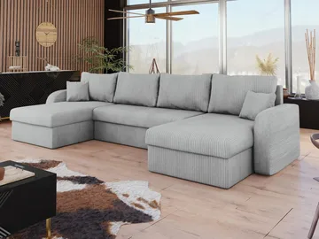 Kintore 4-sits Hörnbäddsoffa Black/Grey - Møbler - Sofaer - Sovesofaer