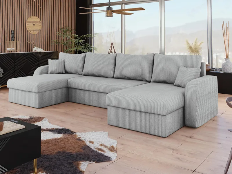 Kintore 4-sits Hörnbäddsoffa Black/Grey - Møbler - Sofaer - Sovesofaer