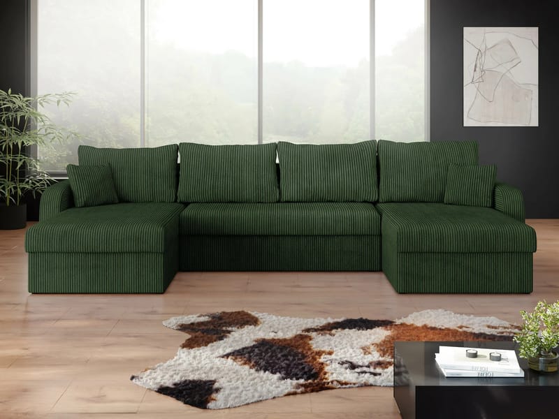 Kintore 4-sits Hörnbäddsoffa Black/Light grey - Møbler - Sofaer - Sovesofaer