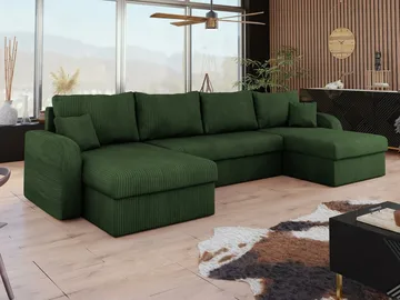 Kintore 4-sits Hörnbäddsoffa Black/Light grey - Møbler - Sofaer - Sovesofaer