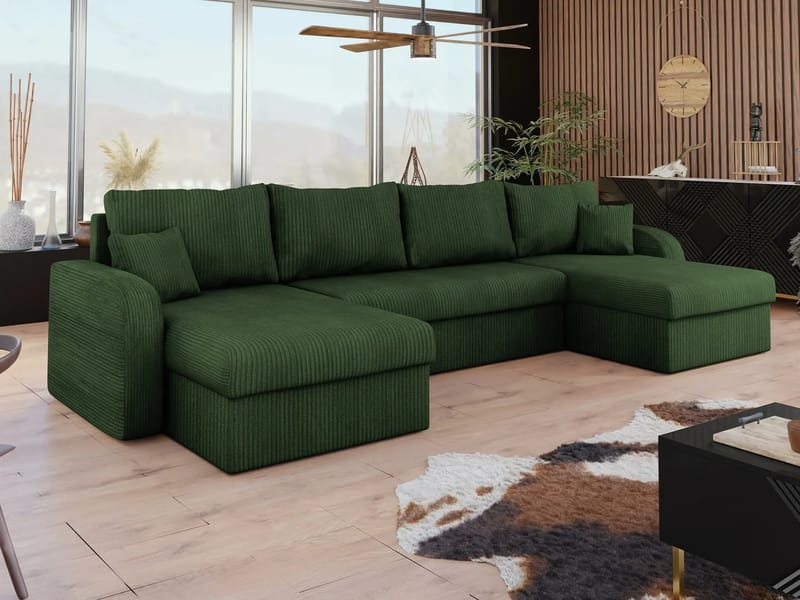 Kintore 4-sits Hörnbäddsoffa Black/Light grey - Møbler - Sofaer - Sovesofaer