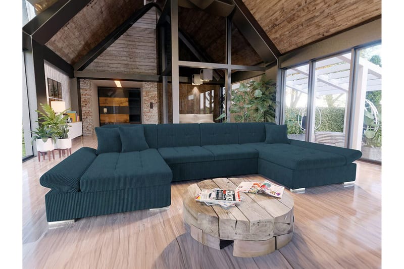 Kintore 4-sits Hörnbäddsoffa Dark blue - Møbler - Sofaer - Sovesofaer