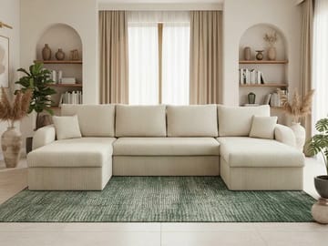 Kintore 4-sits Hörnbäddsoffa Grey/wood||Grey/Black - Møbler - Sofaer - Sovesofaer