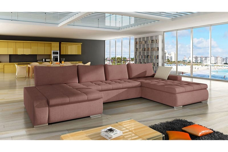 Kintore 4-sits Hörnbäddsoffa Light brown - Møbler - Sofaer - Sovesofaer