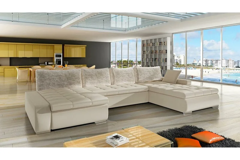 Kintore 4-sits Hörnbäddsoffa NO_BRAND beige - Møbler - Sofaer - Sovesofaer