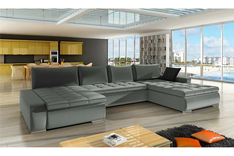Kintore 4-sits Hörnbäddsoffa NO_BRAND Dark grey - Møbler - Sofaer - Sovesofaer