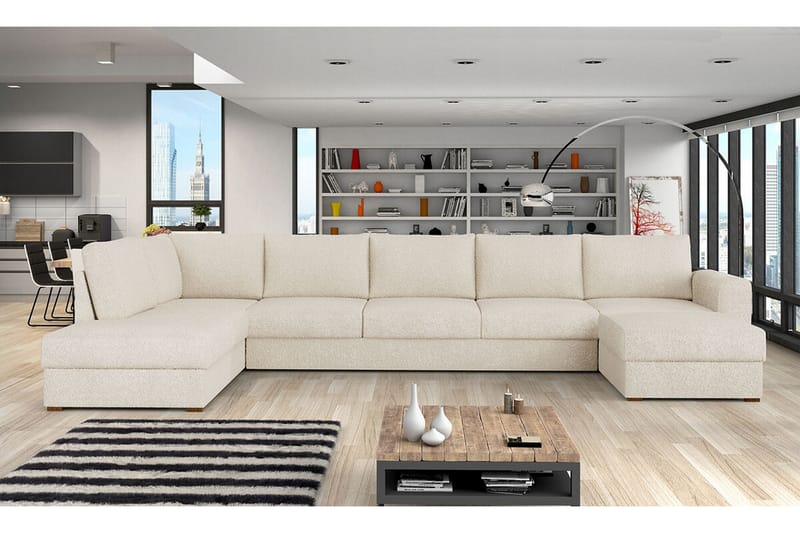 Kintore 6-seters Hjørnesovesofa - Beige/Lys Beige - Møbler - Sofaer - Sovesofaer