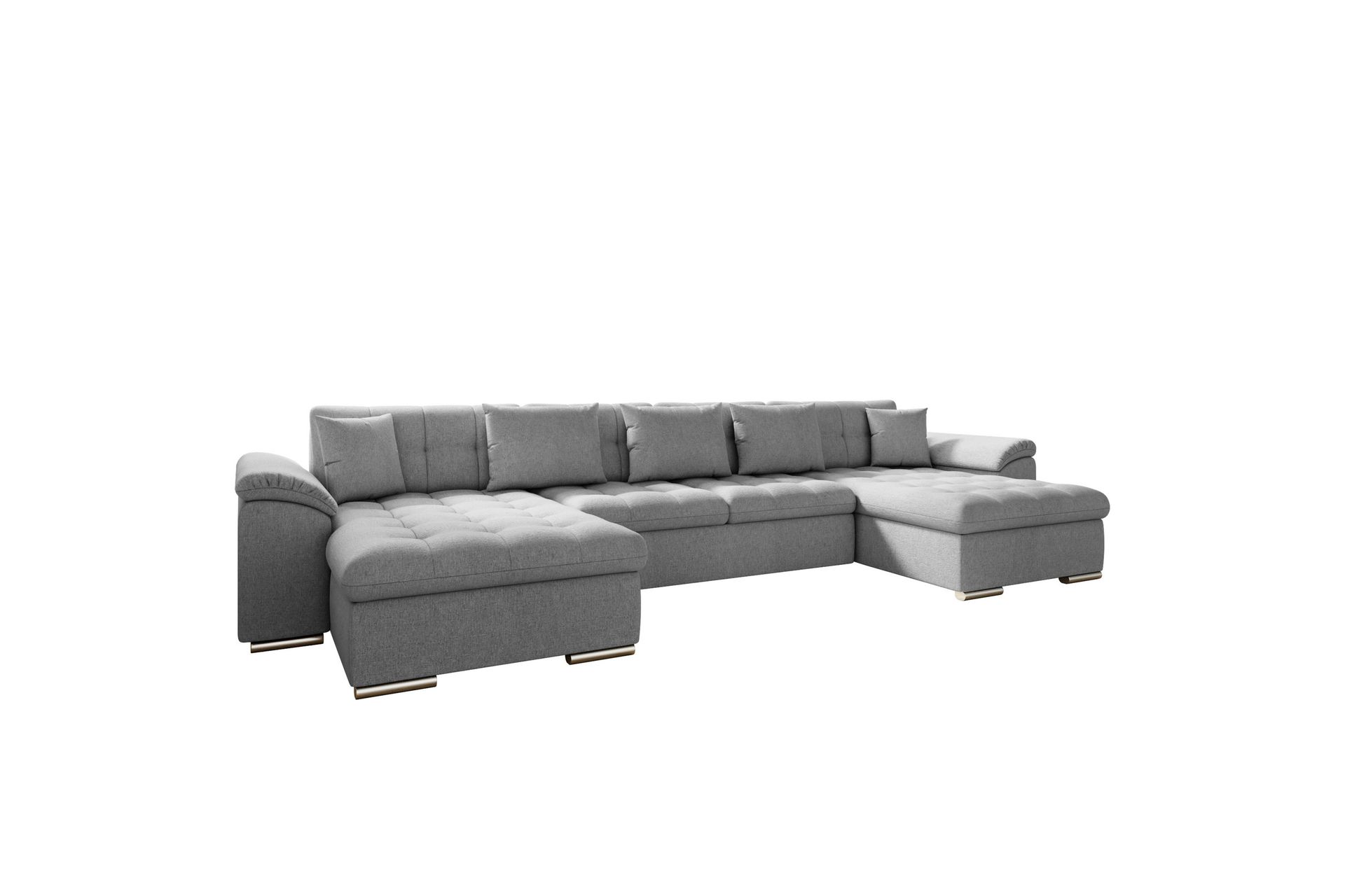 Kinzer Sovesofa med Dobbel Sjeselong 4-seter - Grå - Møbler - Sofaer - Sovesofaer
