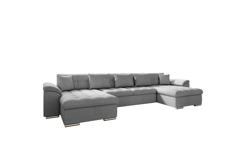 Kinzer Sovesofa med Dobbel Sjeselong 4-seter - Grå - Møbler - Sofaer - Sovesofaer