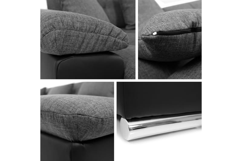 Kinzer Sovesofa med Dobbel Sjeselong 4-seter - Grå - Møbler - Sofaer - Sovesofaer