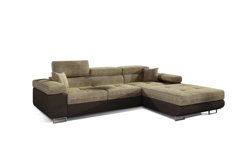 Klinka Sovesofa med Divan Høyre - Beige/Brun - Møbler - Sofaer - Sovesofaer