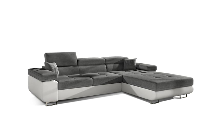 Klinka Sovesofa med Divan Høyre - Grå/Hvit - Møbler - Sofaer - Sovesofaer