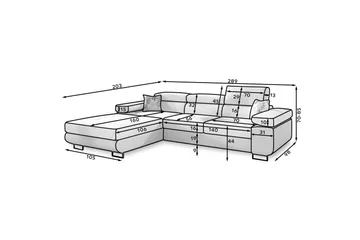 Klinka Sovesofa med Divan Venstre - Beige - Møbler - Sofaer - Sovesofaer
