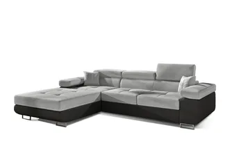 Klinka Sovesofa med Divan Venstre - Grå/Svart - Møbler - Sofaer - Sovesofaer