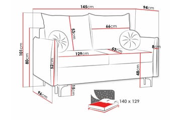 Knocklong 2-seter Sovesofa 129x140 cm med Oppbevaring i Fløyel - Grønn - Møbler - Sofaer - Sovesofaer