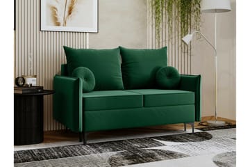 Knocklong 2-seter Sovesofa 129x140 cm med Oppbevaring i Fløyel - Grønn - Møbler - Sofaer - Sovesofaer