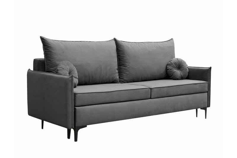 Knocklong 2-seter Sovesofa 140x200 cm med Oppbevaring i Fløyel, Grå
