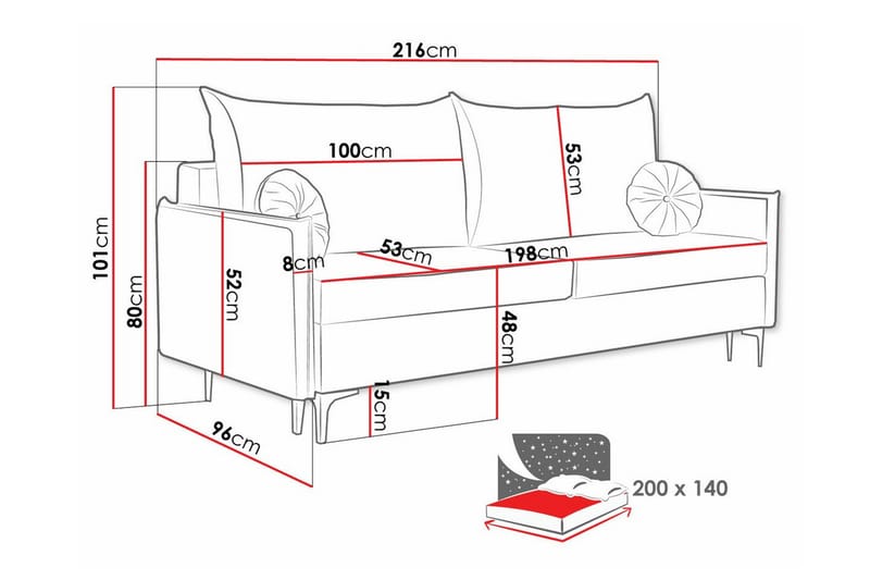 Knocklong 2-seters Sovesofa - Beige - Sovesofaer - 2 seters sovesofa