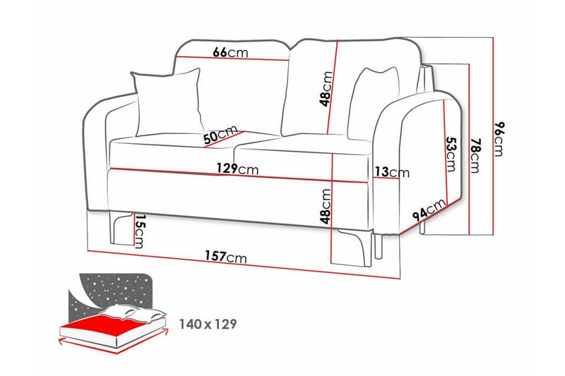 Knocklong 2-seters Sovesofa - Beige - Sovesofaer - 2 seters sovesofa