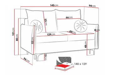 Knocklong 2-seters Sovesofa - Cream - Møbler - Sofaer - Sovesofaer