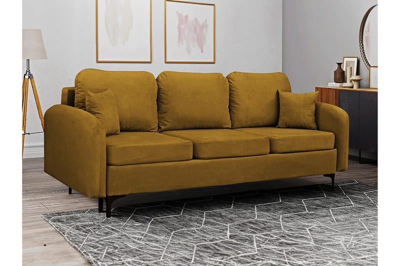 Knocklong 2-seters Sovesofa - Gul-Grønn - Møbler - Sofaer - Sovesofaer