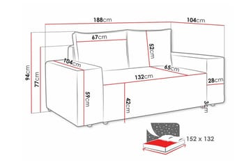 Knocklong 2-seters Sovesofa - Lyse brun - Møbler - Sofaer - Sovesofaer