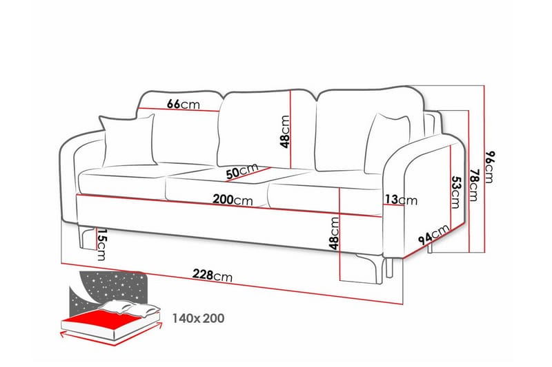 Knocklong 2-seters Sovesofa - Svart - Møbler - Sofaer - Sovesofaer