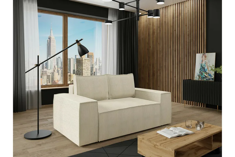 Knocklong 2-sits Bäddsoffa NO_BRAND Cream - Møbler - Sofaer - Sovesofaer