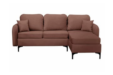 Knocklong 3-seter Høyre Hjørnesovesofa 125x200 cm med Oppbevaring i Stoff - Terrakotta - Møbler - Sofaer - Sovesofaer