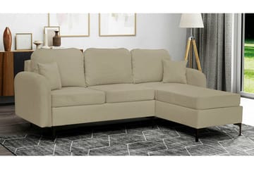 Knocklong 3-seter Høyre Sovesofa med Oppbevaring og Runde Armlener i Stoff - Beige - Møbler - Sofaer - Sovesofaer