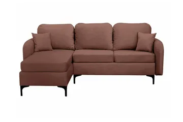 Knocklong 3-seter Venstre Hjørnesovesofa 125x200 cm med Oppbevaring i Fløyel - Brun - Møbler - Sofaer - Sovesofaer
