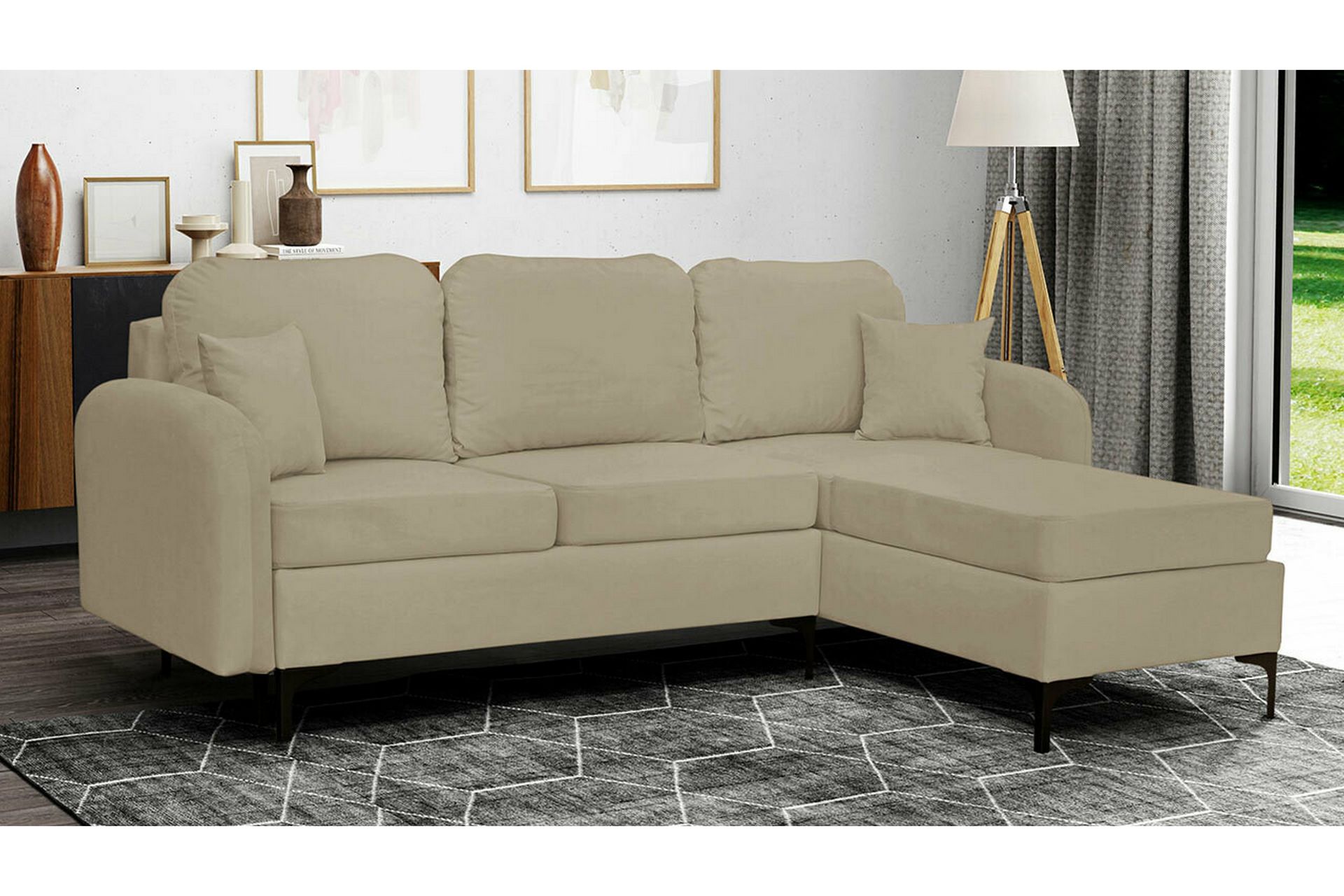 Knocklong 3-seters Hjørnesovesofa - Beige - Møbler - Sofaer - Sovesofaer
