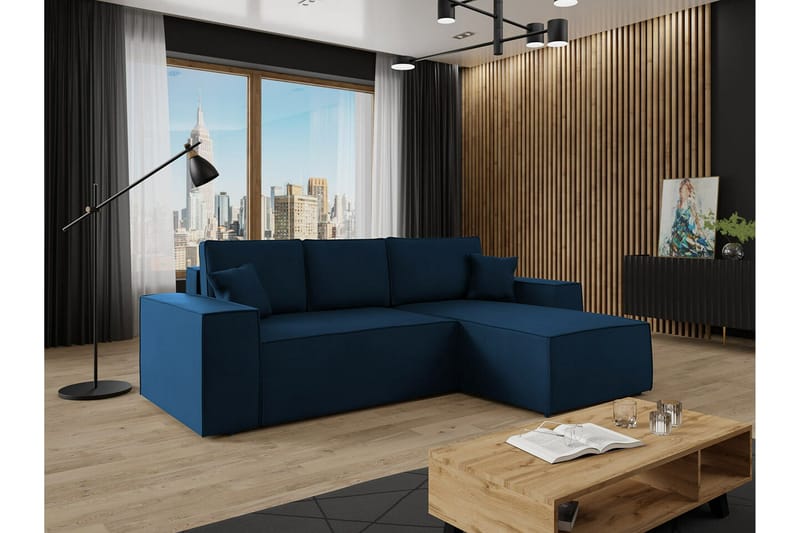 Knocklong 3-seters Hjørnesovesofa - Blå - Møbler - Sofaer - Sovesofaer