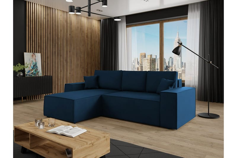 Knocklong 3-seters Hjørnesovesofa - Blå - Møbler - Sofaer - Sovesofaer