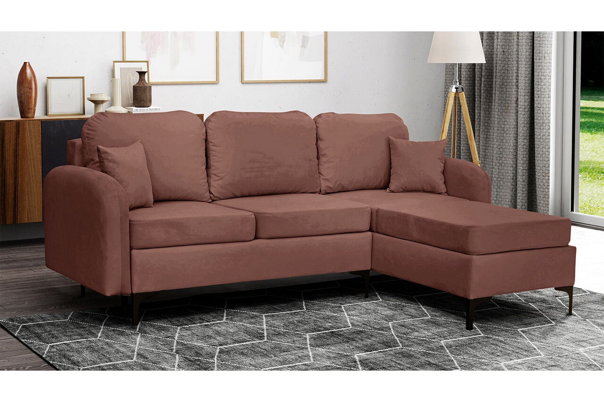 Knocklong 3-seters Hjørnesovesofa - Brun - Møbler - Sofaer - Sovesofaer