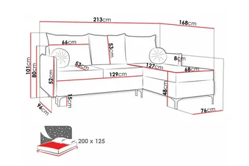 Knocklong 3-seters Hjørnesovesofa - Cream - Møbler - Sofaer - Sovesofaer