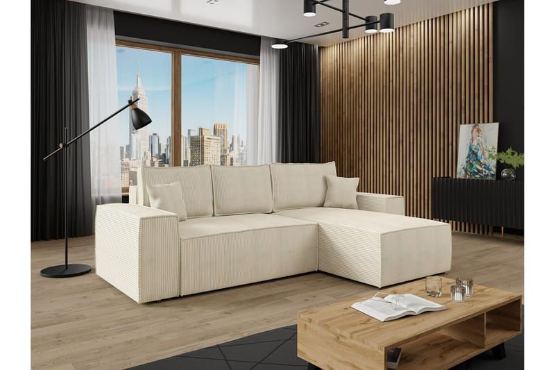 Knocklong 3-seters Hjørnesovesofa - Cream - Møbler - Sofaer - Sovesofaer