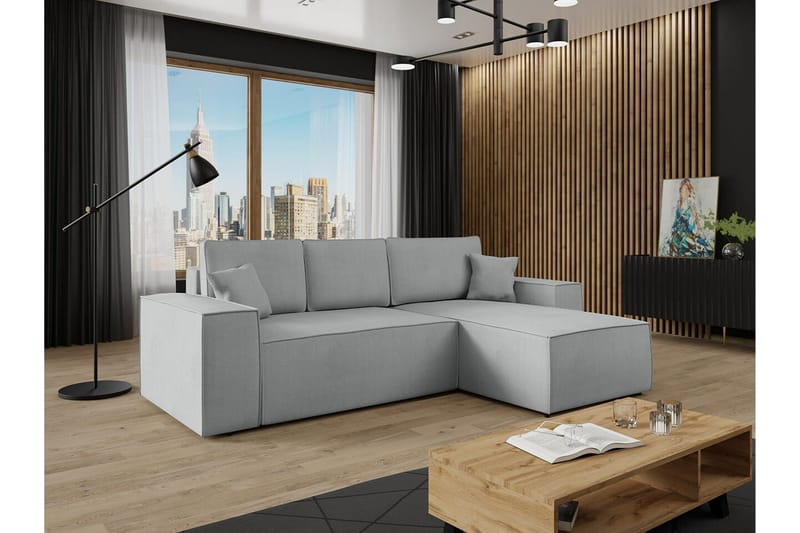 Knocklong 3-seters Hjørnesovesofa - Grå - Møbler - Sofaer - Sovesofaer