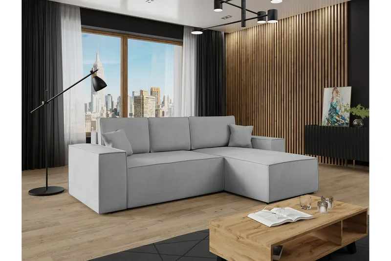 Knocklong 3-seters Hjørnesovesofa - Grå - Møbler - Sofaer - Sovesofaer