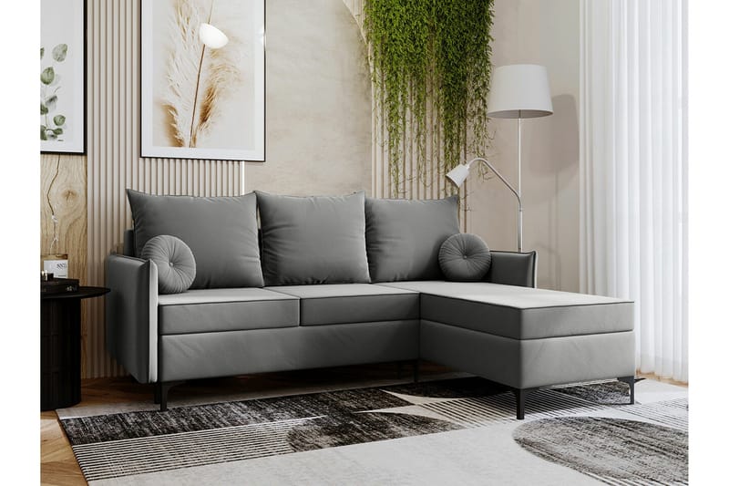 Knocklong 3-seters Hjørnesovesofa - Grå - Møbler - Sofaer - Sovesofaer