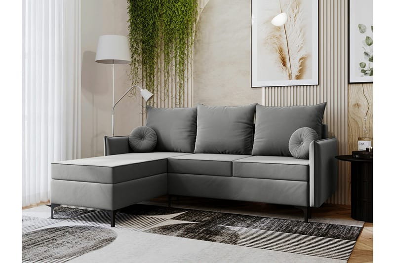 Knocklong 3-seters Hjørnesovesofa - Grå - Møbler - Sofaer - Sovesofaer