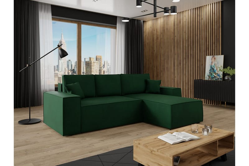 Knocklong 3-seters Hjørnesovesofa - Grøn - Møbler - Sofaer - Sovesofaer