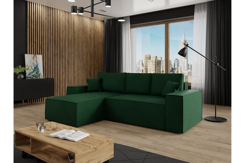 Knocklong 3-seters Hjørnesovesofa - Grøn - Møbler - Sofaer - Sovesofaer