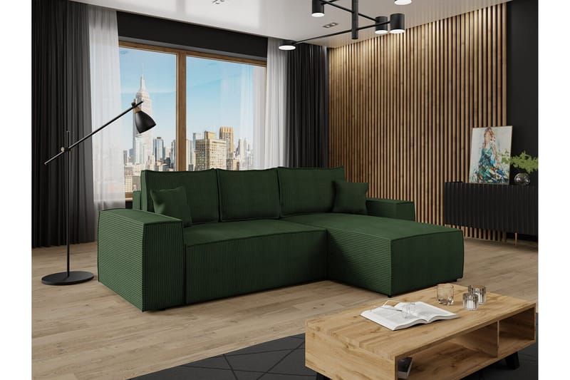 Knocklong 3-seters Hjørnesovesofa - Grøn - Møbler - Sofaer - Sovesofaer